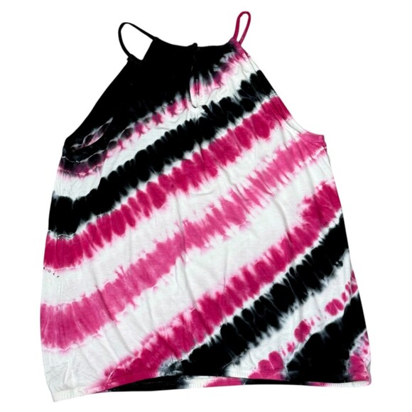 INC International Concepts Tie Dye Tank Top Medium Studs Pink Boho Festival Vibe - Picture 2 of 9